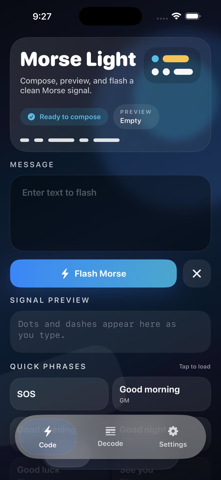 Morse iCoder screenshot 1