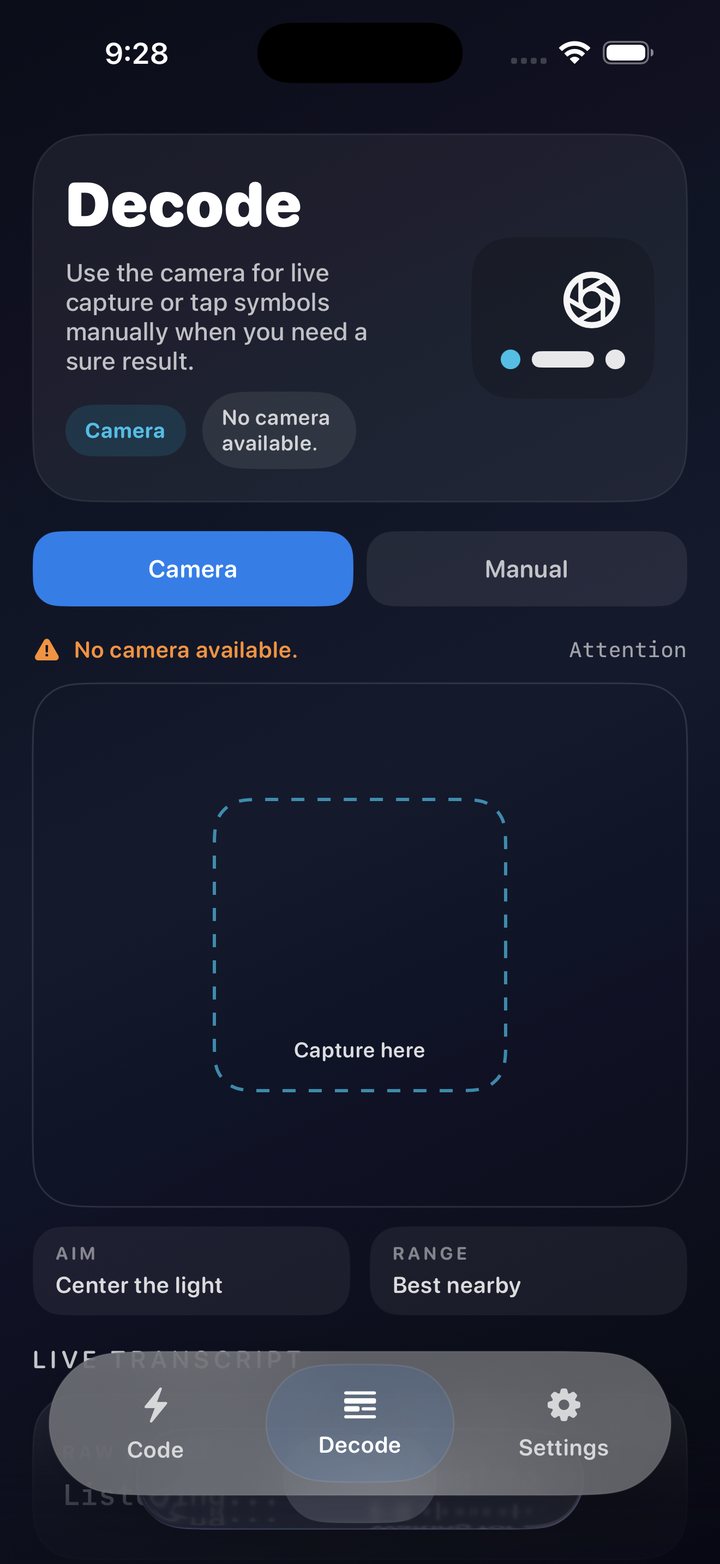 Morse iCoder screenshot 2