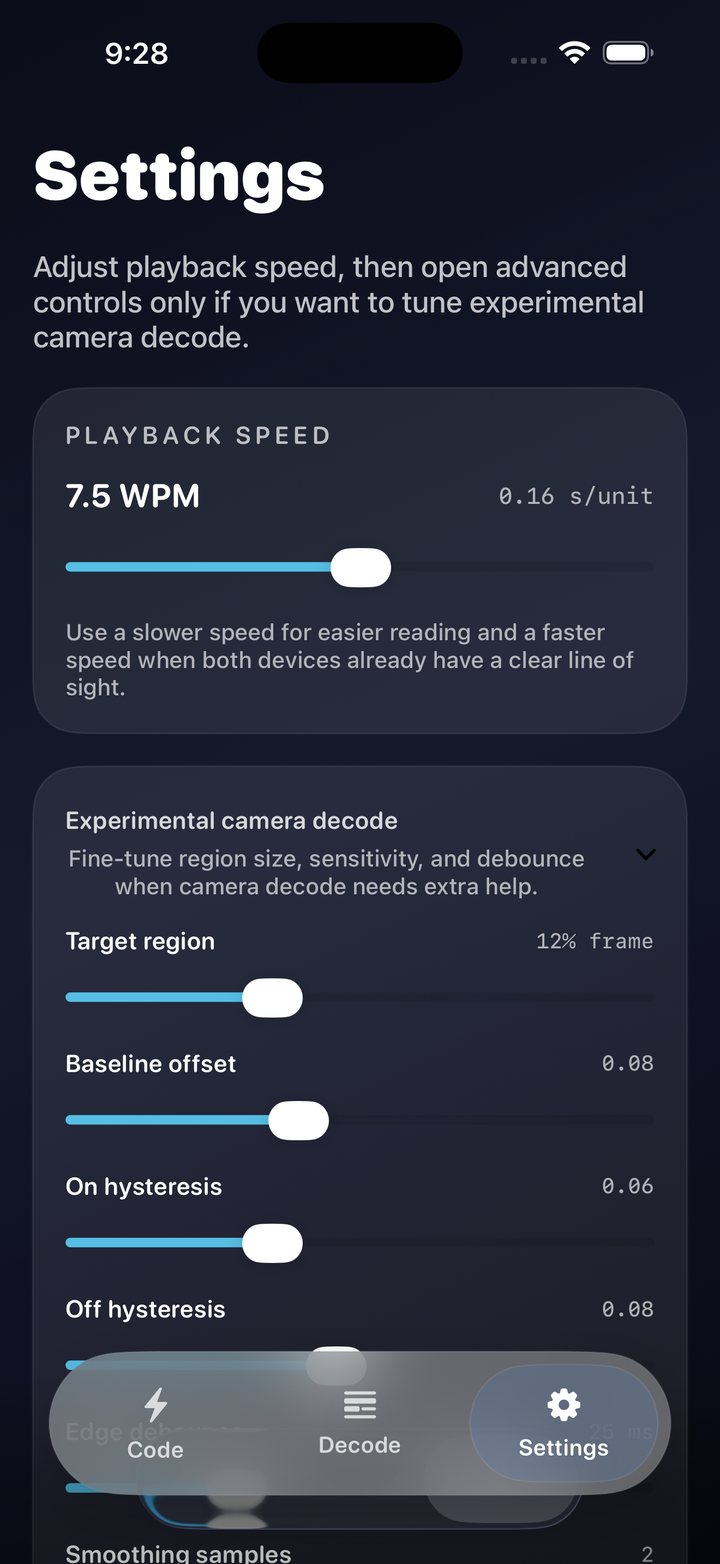 Morse iCoder screenshot 4